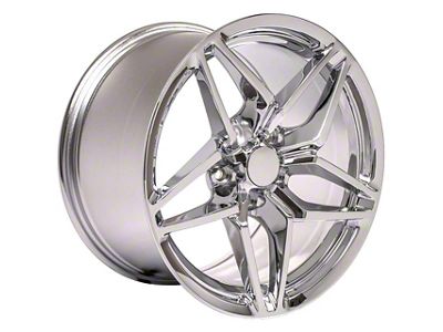 CA C7 ZR1 Style Chrome Wheel; Rear Only; 18x10.5; 56mm Offset (97-04 Corvette C5)