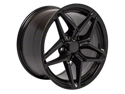 CA C7 ZR1 Style Gloss Black Wheel; Rear Only; 18x10.5; 56mm Offset (97-04 Corvette C5)