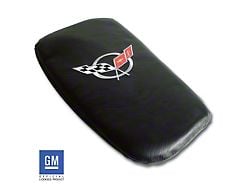 CA Console Armrest Cover; Black with Silver Logo (97-04 Corvette C5)