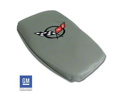 CA Console Armrest Cover; Gray with Black Logo (97-04 Corvette C5)