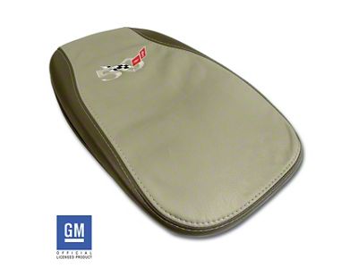 CA Console Armrest Cover; Shale with 50th Anniversary Logo (2003 Corvette C5)