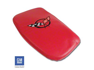 CA Console Armrest Cover; Torch Red with Black Logo (00-04 Corvette C5)