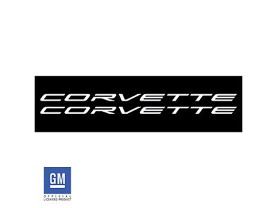 CA Corvette Script Side Skirt Vinyl Decals; Gloss White (20-25 Corvette C8)