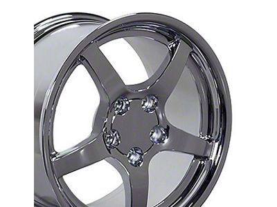 CA Deep Dish Chrome Wheel; Front Only; 17x9.5; 54mm Offset (97-04 Corvette C5)