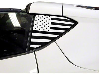 Distressed Texas Flag Window Decals; Matte Black (20-25 Corvette C8)