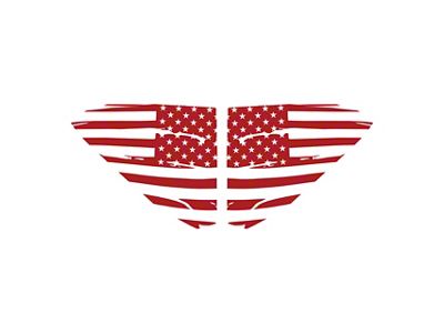 Distressed US Flag Window Decals; Gloss Red (20-25 Corvette C8)