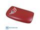 CA Embroidered Leather Console Lid; Red with Silver Logo (97-99 Corvette C5)