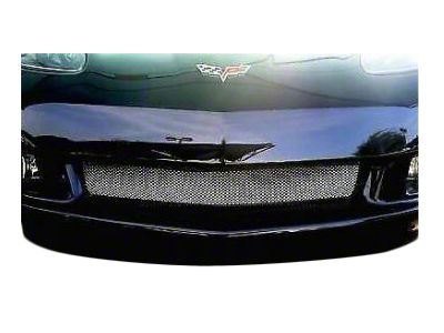 Front Grille Insert Screen; Black Aluminum (05-13 Corvette C6 Base)