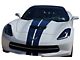 CA Front to Back Dual Stripes; Black Brushed Steel (97-19 Corvette C5, C6 & C7)