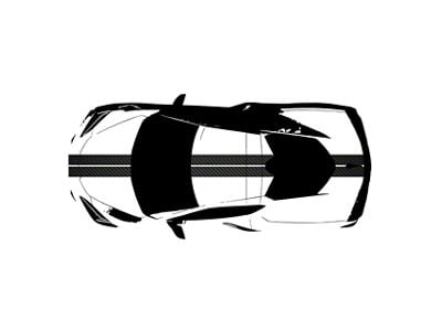 CA Front to Back Dual Stripes; Black Gloss Carbon Fiber (20-25 Corvette C8)