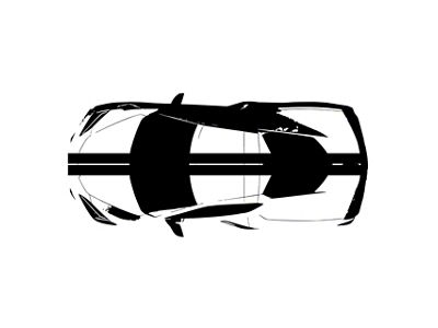 CA Front to Back Dual Stripes; Gloss Black (20-25 Corvette C8)