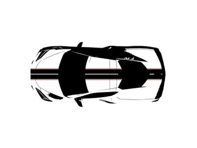 CA Front to Back Dual Stripes; Gloss Black with Gloss Red Pinstripes (20-25 Corvette C8)