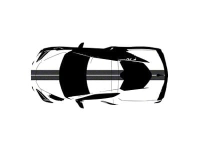 CA Front to Back Dual Stripes; Gloss Carbon Flash Metallic (20-25 Corvette C8)