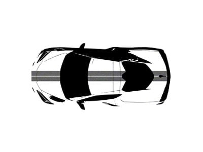 Front to Back Dual Stripes; Gloss Pearl Black (20-25 Corvette C8)