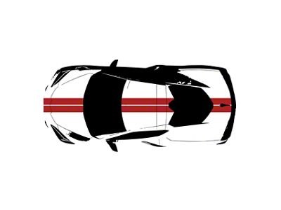 CA Front to Back Dual Stripes; Gloss Red (20-25 Corvette C8)