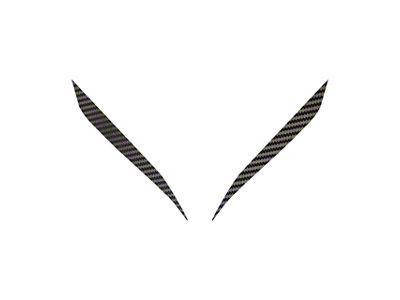 CA Headlight Eyelid Decals; Black Carbon Fiber (20-25 Corvette C8)