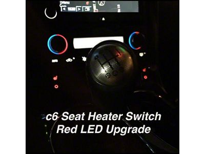 LED Seat Heater Switch Upgrade; Red (05-13 Corvette C6)