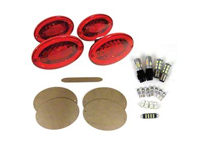 LED Tail Lights with Flat Blackout Lens Overlays and LED Bulb Kit (97-04 Corvette C5)