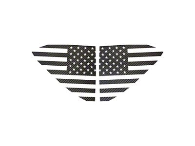 CA Standard US Flag Window Decals; Black Carbon Fiber (20-25 Corvette C8)