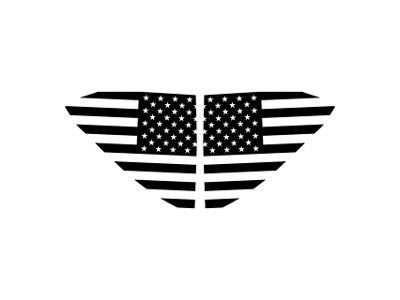 Standard US Flag Window Decals; Gloss Black (20-25 Corvette C8)