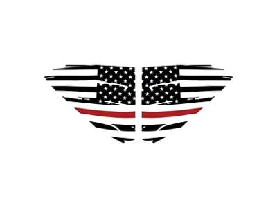 Standard US Flag Window Decals; Gloss Black with Red Stripe (20-25 Corvette C8)