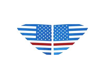 Standard US Flag Window Decals; Gloss Deep Blue Metal with Red Stripe (20-25 Corvette C8)