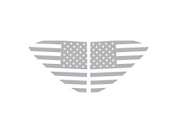 Standard US Flag Window Decals; Gloss Gray (20-25 Corvette C8)