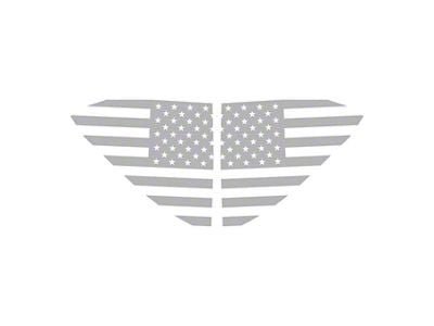 Standard US Flag Window Decals; Gloss Gray (20-25 Corvette C8)