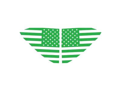 Standard US Flag Window Decals; Gloss Lime Green (20-25 Corvette C8)