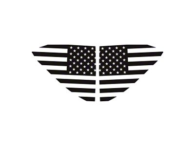 Standard US Flag Window Decals; Matte Black (20-25 Corvette C8)