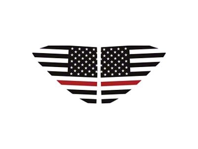 CA Standard US Flag Window Decals; Matte Black with Red Stripe (20-25 Corvette C8)