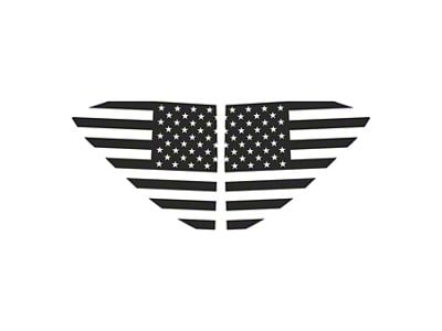 CA Standard US Flag Window Decals; Matte Dark Gray (20-25 Corvette C8)