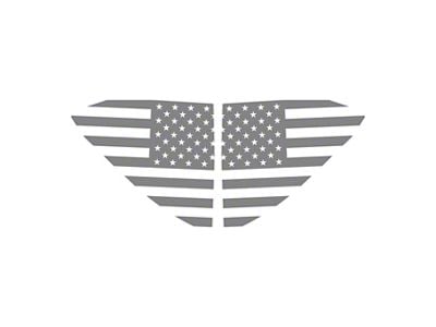 CA Standard US Flag Window Decals; Matte Gray (20-25 Corvette C8)