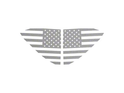 CA Standard US Flag Window Decals; Matte Pearl Gray (20-25 Corvette C8)