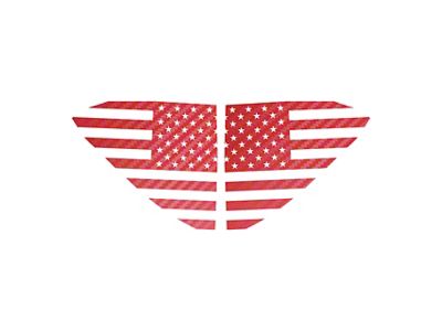 CA Standard US Flag Window Decals; Red Gloss Carbon Fiber (20-25 Corvette C8)