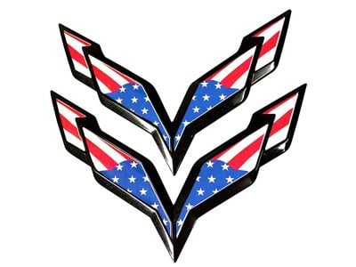 USA Flag Emblem Overlay Decal with UV Coating (14-19 Corvette C7)