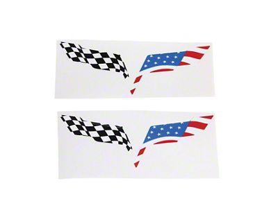 CA USA Flag Emblem Overlay Decals with UV Coating (05-13 Corvette C6)