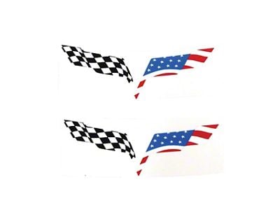 CA USA Flag Emblem Overlay Decals without UV Coating (05-13 Corvette C6)