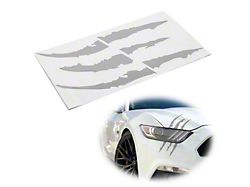 Vinyl Claw Thrash Mark Headlight Decal; Gloss Silver (Universal; Some Adaptation May Be Required)