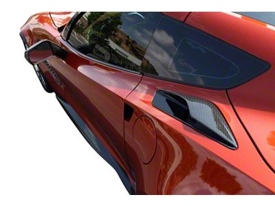 Z06 Style Rear Quarter Intake Ducts; Gloss Hydro Carbon Fiber (14-19 Corvette C7, Excluding ZR1)