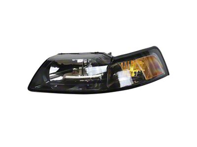 2001 Style Headlight; Chrome Housing; Clear Lens; Driver Side (99-04 Mustang)