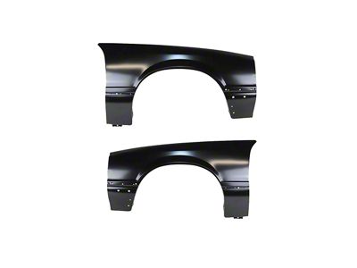 Front Fenders with Molding Holes; Unpainted (91-93 Mustang)