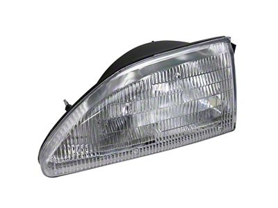 Headlight; Chrome Housing; Clear Lens; Driver Side (94-98 Mustang GT, V6)