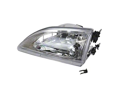 Headlight; Chrome Housing; Clear Lens; Driver Side (94-98 Mustang Cobra)