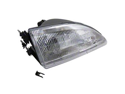 Headlight; Chrome Housing; Clear Lens; Passenger Side (94-98 Mustang GT, V6)