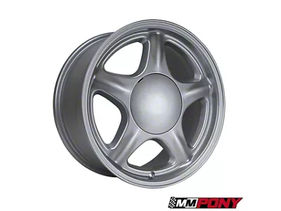 Pony Metallic Silver Wheel; 17x8; 19mm Offset (79-93 Mustang, Excluding Cobra)