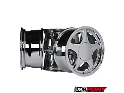 Pony Mirror Chrome 4-Wheel Kit; 17x8; 19mm Offset (79-93 Mustang, Excluding Cobra)