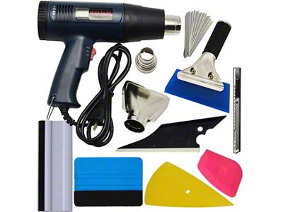 CA Automotive Wrap/Tint/Vinyl Installation Tool Kit with LCD Heat Gun; 8-Piece Set