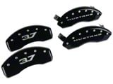 MGP Brake Caliper Covers with 3.7 Logo; Black; Front and Rear (15-17 Mustang V6)