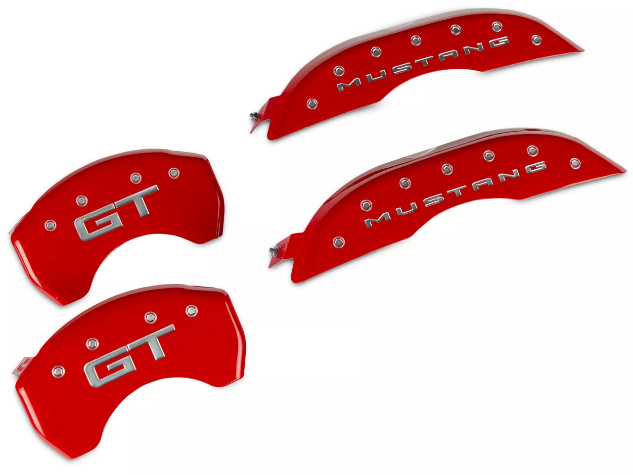 Mgp Mustang Red Caliper Covers With Gt Logo Front And Rear 10200s2mgrd